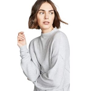 Free People Top Heather Gray Breakaway Sweater Mock Neck Soft Womens Size Medium